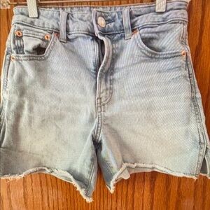 Light Blue Women's Athletic Denim-Style Shorts